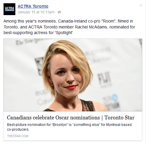 ACTRA Toronto FB 1-15-16